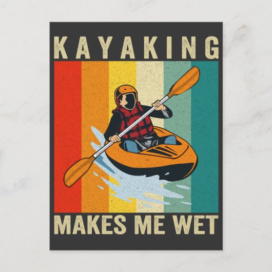 Carte Postale Kayaking me rend humide et drôle Canoë-kayak Vinta (Devant)
