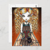 Carte postale "Kayla" Steampunk Fairy Close Up (Devant / Derrière)