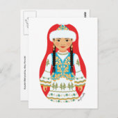 Carte postale kazakh Matryoshka (Devant / Derrière)