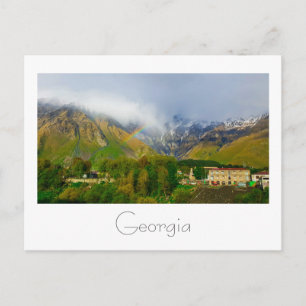 Carte Postale Kazbegi Georgia Caucuses Montagnes Arc-en-ciel