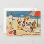 Carte Postale Keansburg, NJ Antique Beach Scene (Devant / Derrière)