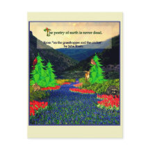 Keats quote nature scene postcard