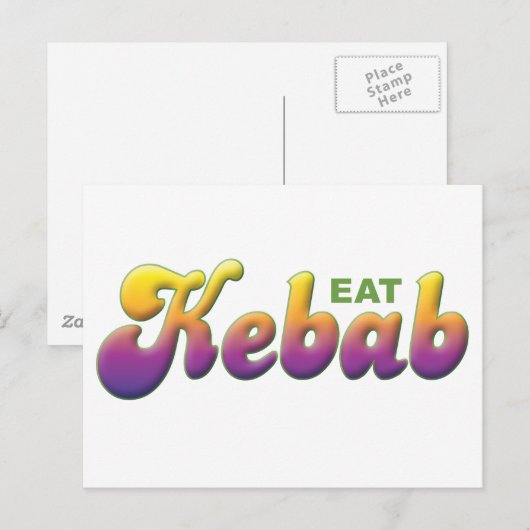 Carte Postale Kebab, Mange (Devant / Derrière)
