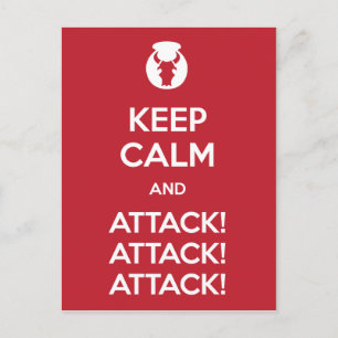 Carte Postale Keep Calm and Attack3x postcard
