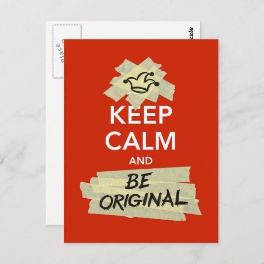 Carte Postale Keep Calm and Be Original (Devant / Derrière)