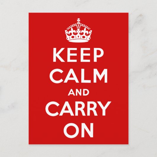 Carte Postale Keep Calm and Carry (Devant)