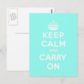 Carte Postale keep calm and carry on original (Devant / Derrière)