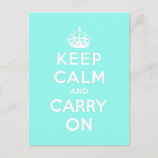Carte Postale keep calm and carry on original (Devant)