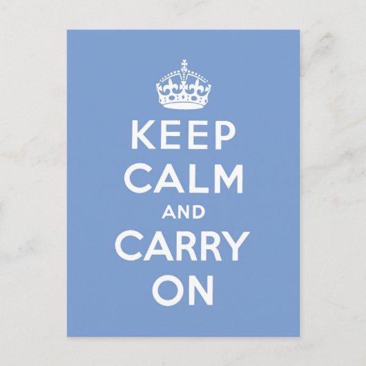 Carte Postale keep calm and carry on original (Devant)