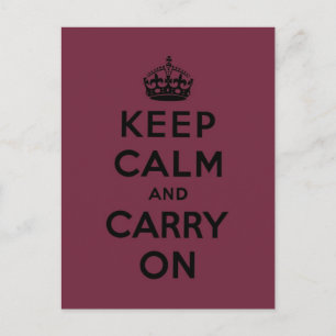 Carte Postale keep calm and carry on original