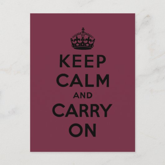 Carte Postale keep calm and carry on original (Devant)