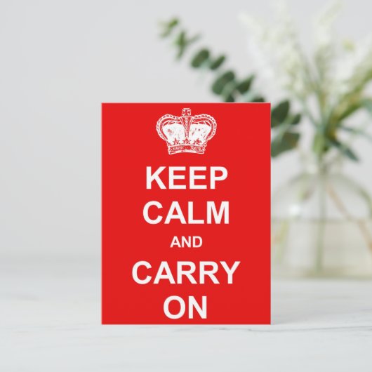 Carte Postale Keep Calm and Carry on Retro Postcard (Debout devant)