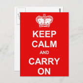 Carte Postale Keep Calm and Carry on Retro Postcard (Devant / Derrière)
