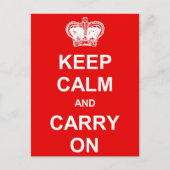 Carte Postale Keep Calm and Carry on Retro Postcard (Devant)