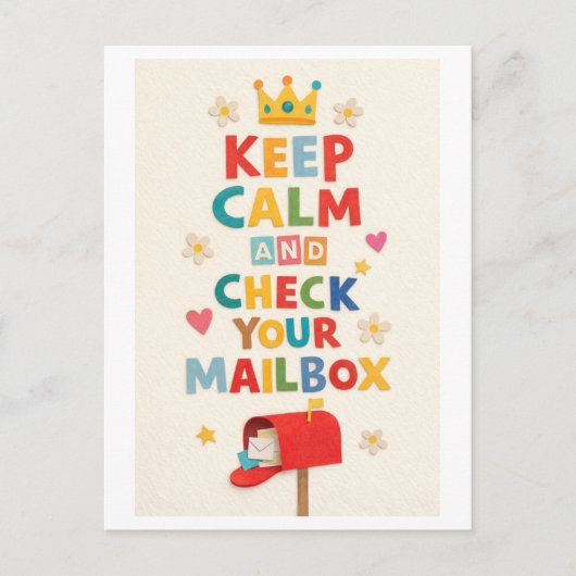 Carte Postale "Keep Calm and Check Your Mailbox" (Devant)