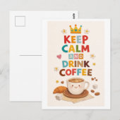 Carte Postale "Keep Calm and Drink Coffee" (Devant / Derrière)