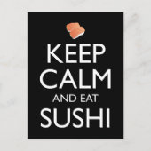 Carte Postale Keep Calm And Eat Sushi (Devant)