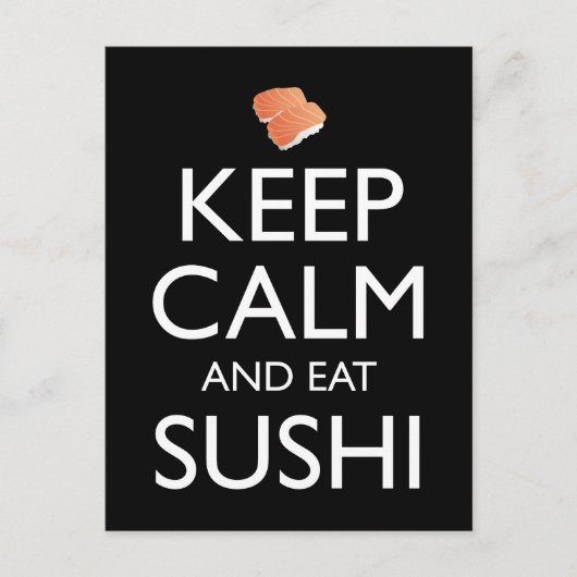 Carte Postale Keep Calm And Eat Sushi (Devant)
