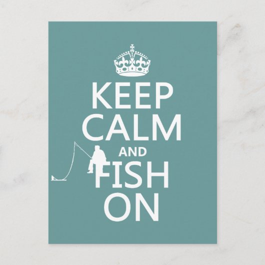 Carte Postale Keep Calm and Fish On (Devant)