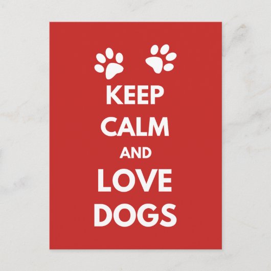 Carte Postale Keep calm and love dogs (Devant)
