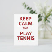 Carte Postale Keep Calm and Play Tennis (Debout devant)