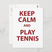 Carte Postale Keep Calm and Play Tennis (Devant / Derrière)