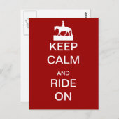 Carte Postale Keep calm and ride (Devant / Derrière)