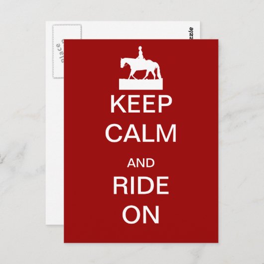 Carte Postale Keep calm and ride (Devant / Derrière)