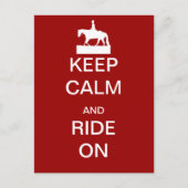 Carte Postale Keep calm and ride (Devant)