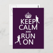 Carte Postale Keep Calm and Run On (customizable colors) (Devant / Derrière)