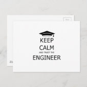 Carte Postale Keep calm and trust the engineer (Devant / Derrière)