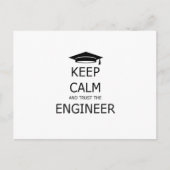 Carte Postale Keep calm and trust the engineer (Devant)