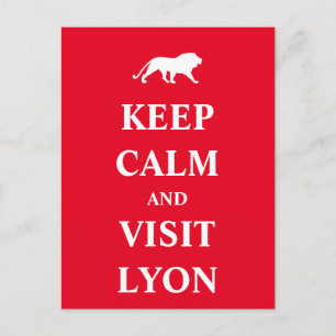 Carte Postale Keep calm and visit Lyon