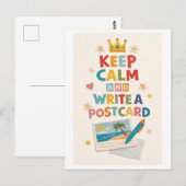 Carte Postale "Keep Calm and Write a Postcard" (Devant / Derrière)