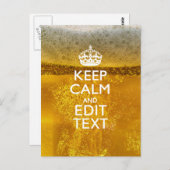 Carte Postale Keep Calm and Your Text for some Cold Beer (Devant / Derrière)