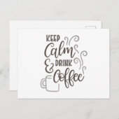 Carte Postale Keep calm et café (Devant / Derrière)