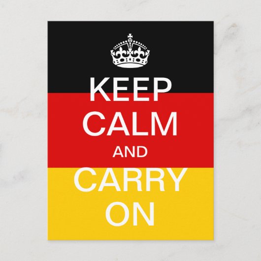 Carte Postale KEEP CALM et CONTINUEZ - Drapeau allemand personna (Devant)