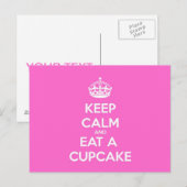 Carte Postale Keep Calm et Eat a Cupcake (Devant / Derrière)