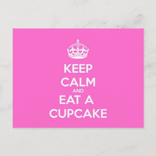Carte Postale Keep Calm et Eat a Cupcake (Devant)