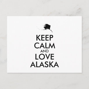 Carte Postale KEEP CALM et LOVE ALASKA