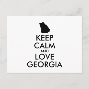 Carte Postale KEEP CALM et LOVE GEORGIA personnalisables