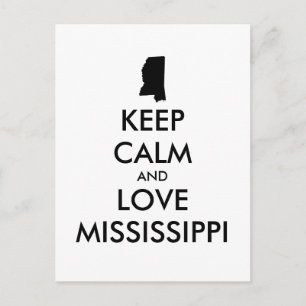 Carte Postale KEEP CALM et LOVE MISSISSIPPI personnalisables