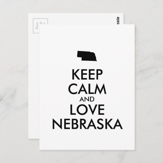 Carte Postale KEEP CALM et LOVE NEBRASKA (Devant / Derrière)