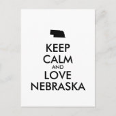 Carte Postale KEEP CALM et LOVE NEBRASKA (Devant)
