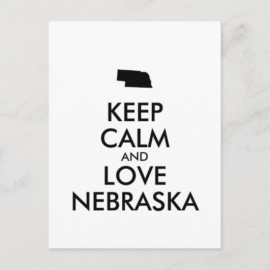 Carte Postale KEEP CALM et LOVE NEBRASKA (Devant)
