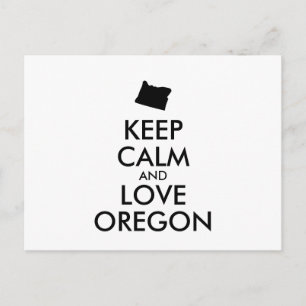 Carte Postale KEEP CALM et LOVE OREGON personnalisables