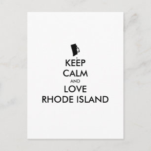 Carte Postale KEEP CALM et LOVE RHODE ISLAND personnalisables
