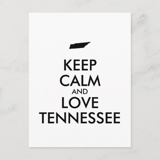 Carte Postale KEEP CALM et LOVE TENNESSEE (Devant)