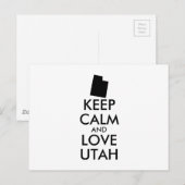 Carte Postale KEEP CALM et LOVE UTAH (Devant / Derrière)