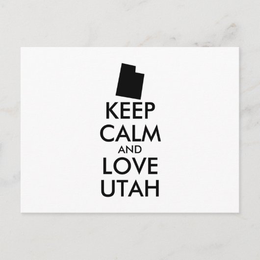 Carte Postale KEEP CALM et LOVE UTAH (Devant)